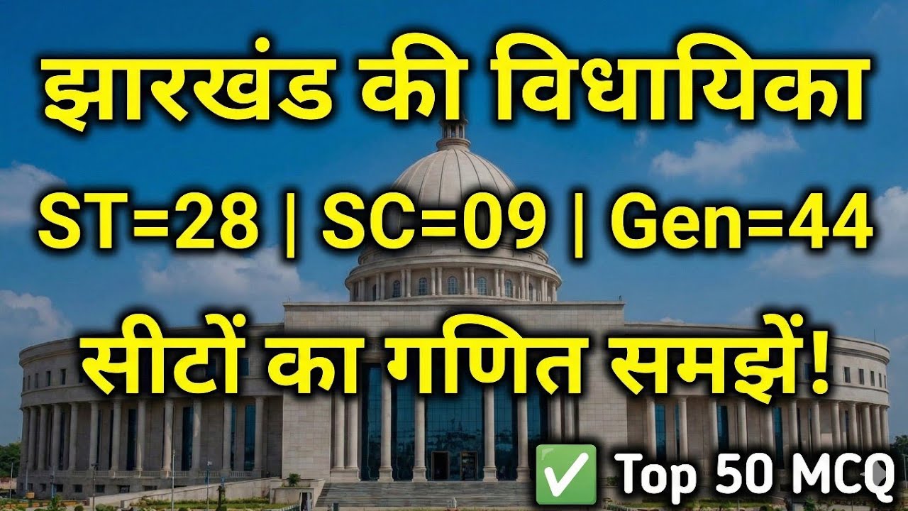 झारखंड की विधायिका (Legislature of Jharkhand) | Seats, Reservation & Articles | Top 50 MCQ