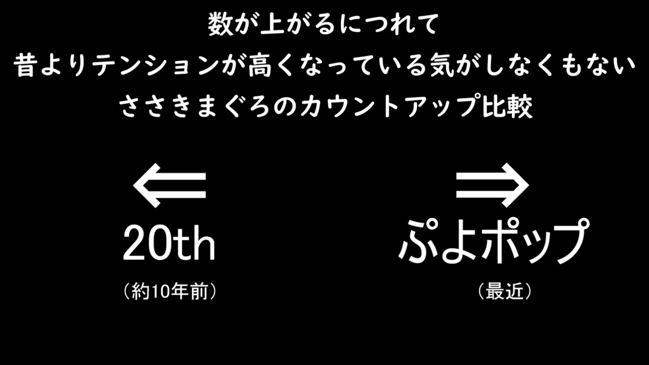 【比較】昔よりテンションが高くなっていっているような気がしなくもないささきまぐろカウントアップ動画【ぷよぷよ】