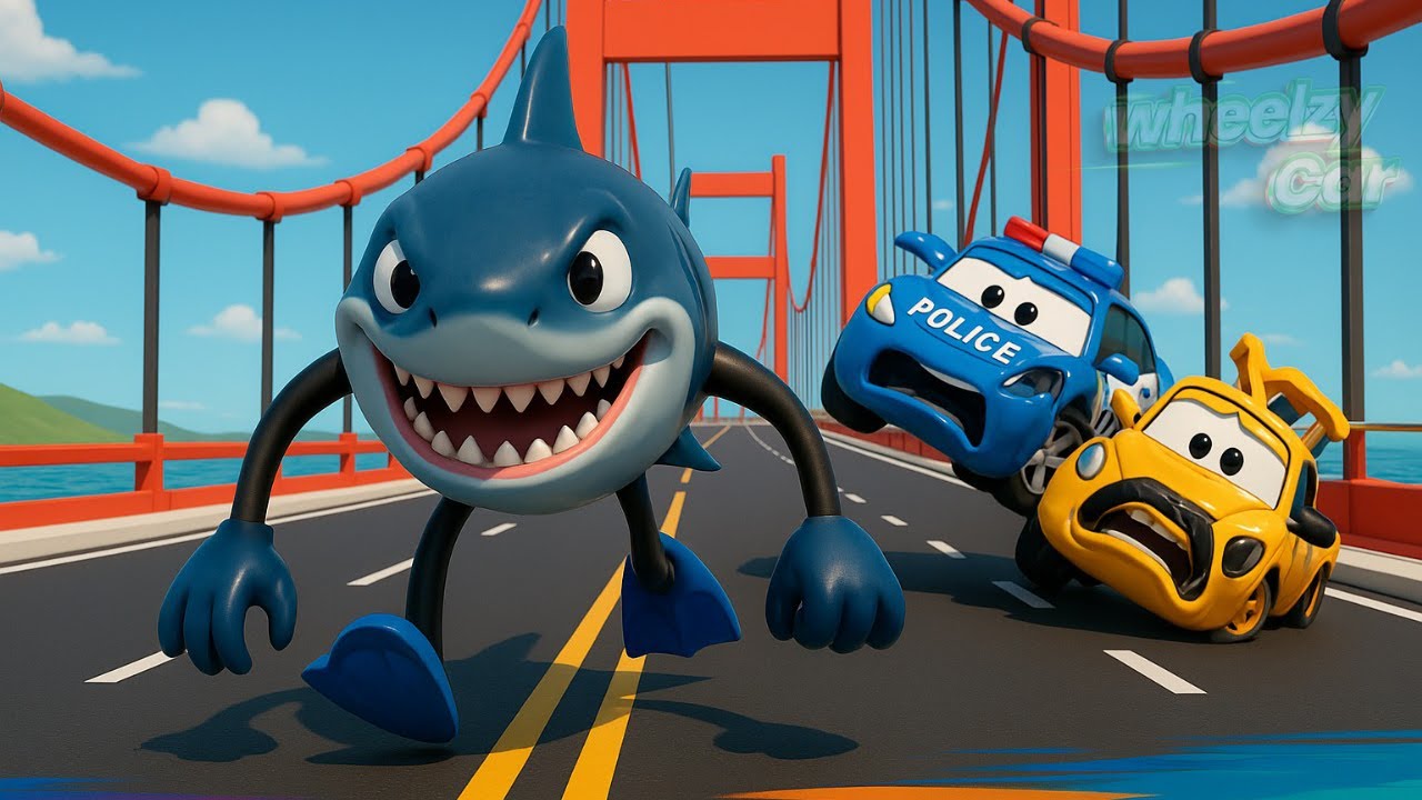 New SHARK McQueen 🚓⚡🦈 Police Cars vs Mega Radioactive Shark! 🌊  Rescue Mission