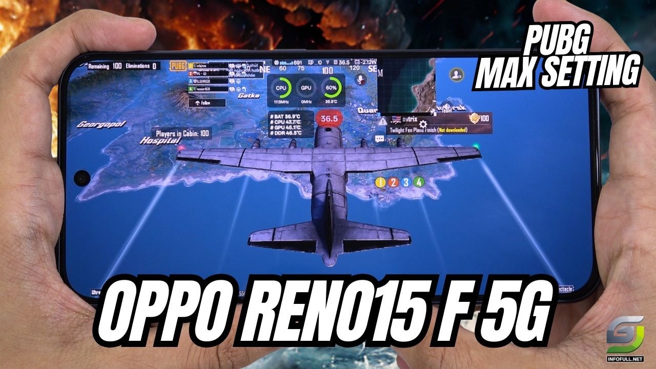 OPPO RENO15 F 5G TEST GAME PUBG MOBILE MAX SETTING