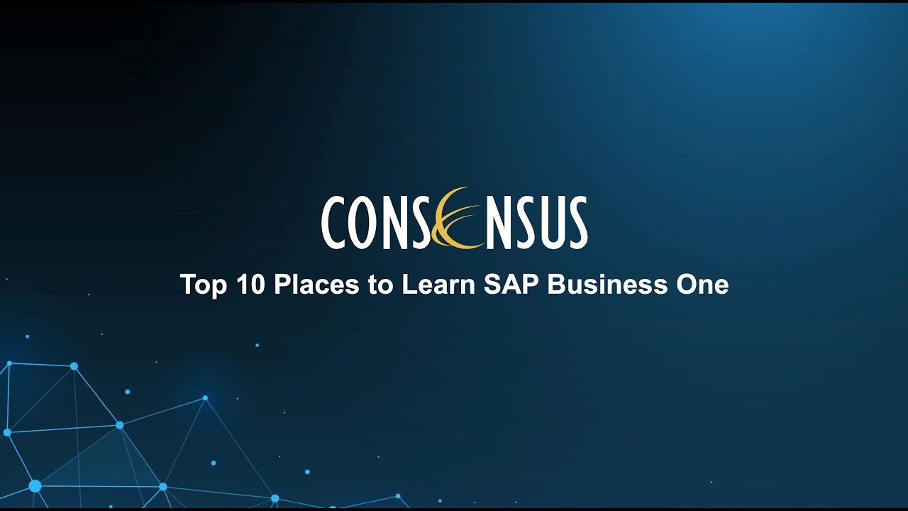 Top 10 places to learn SAP Business One