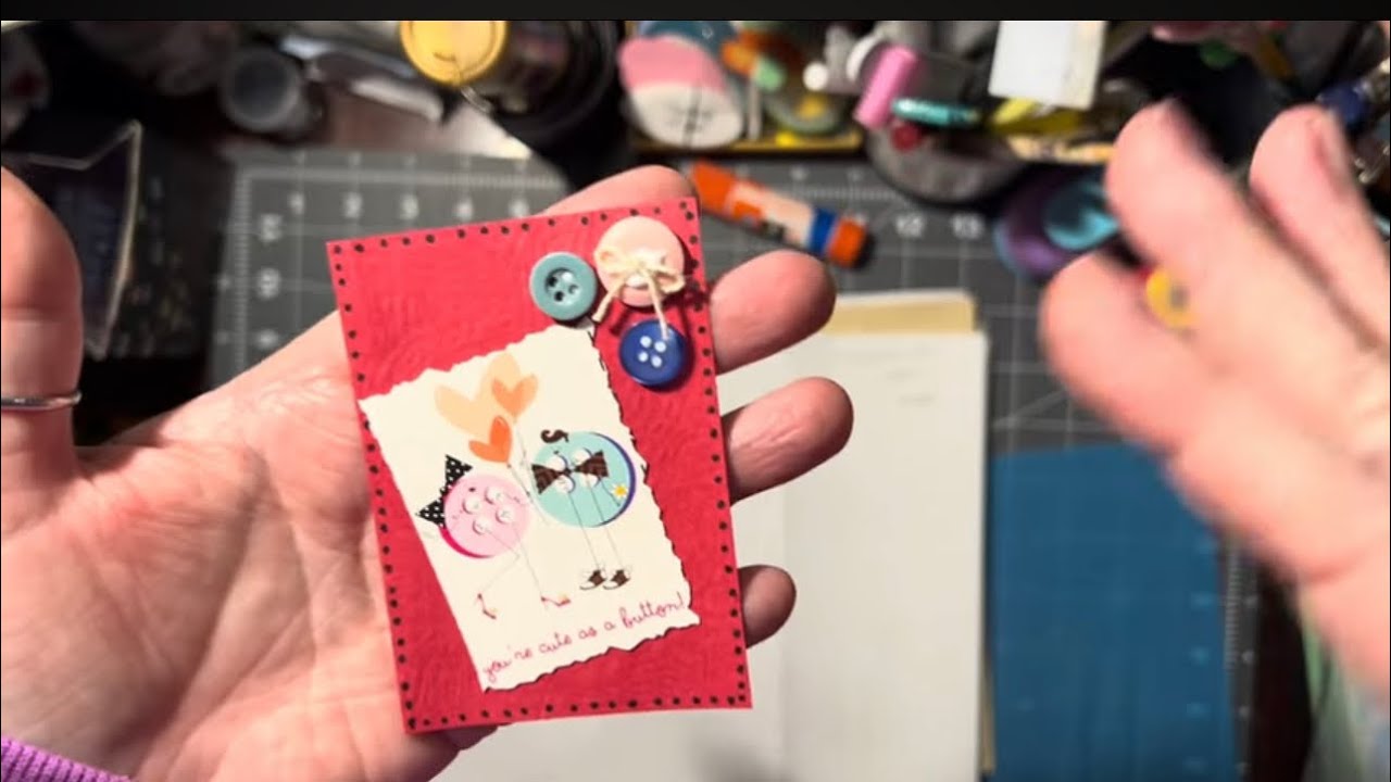 (2669) ATC - «милый, как пуговка» ДЕНЬ СВЯТОГО ВАЛЕНТИНА 💌