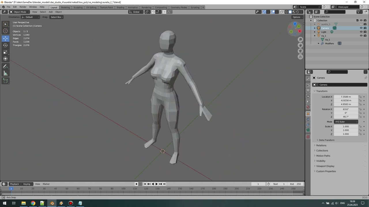 #401 enterria ria low poly modeling