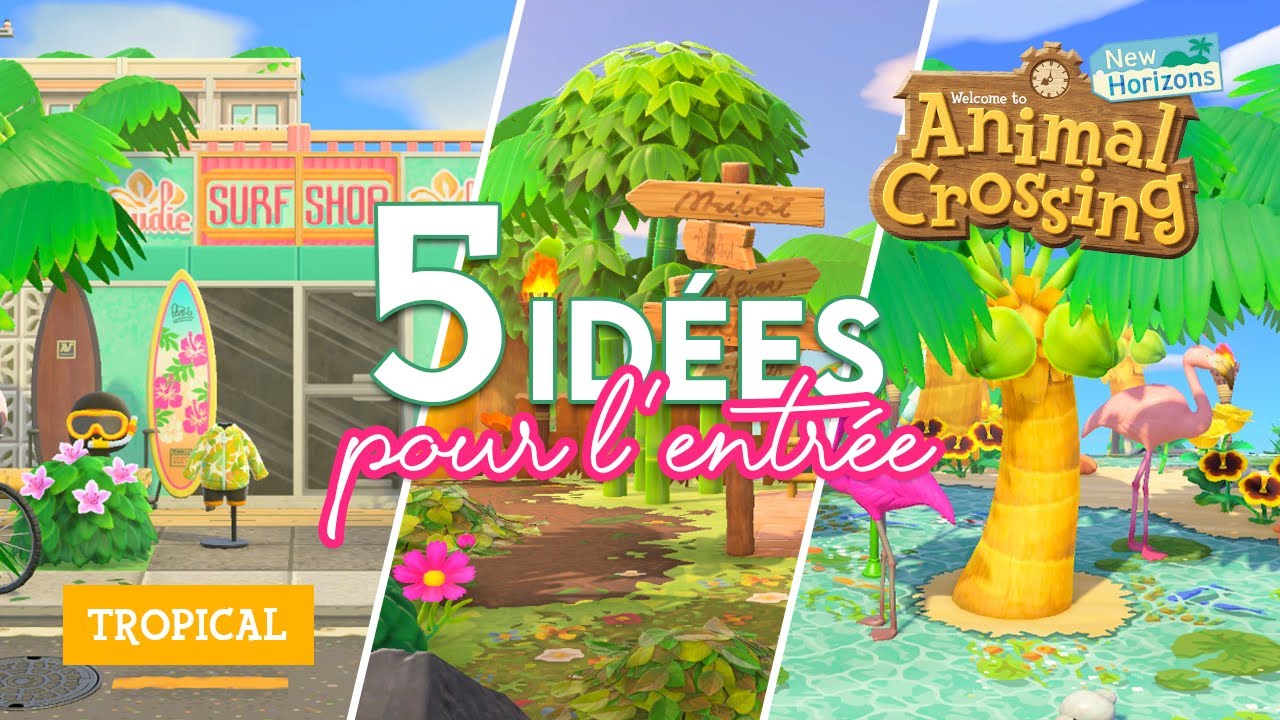5 IDÉES D'ENTRÉE THÈME TROPICAL 🌴 - ANIMAL CROSSING NEW HORIZONS