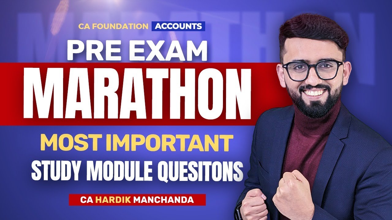 CA Foundation Pre Exam Marathon - MOST IMPORTANT Study Material Questions | CA Hardik Manchanda