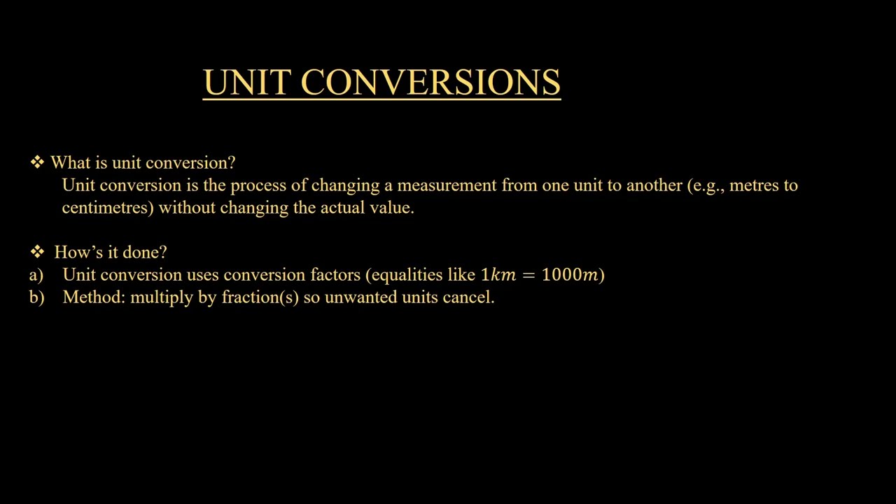 UNIT CONVERSIONS, Complete Lesson 