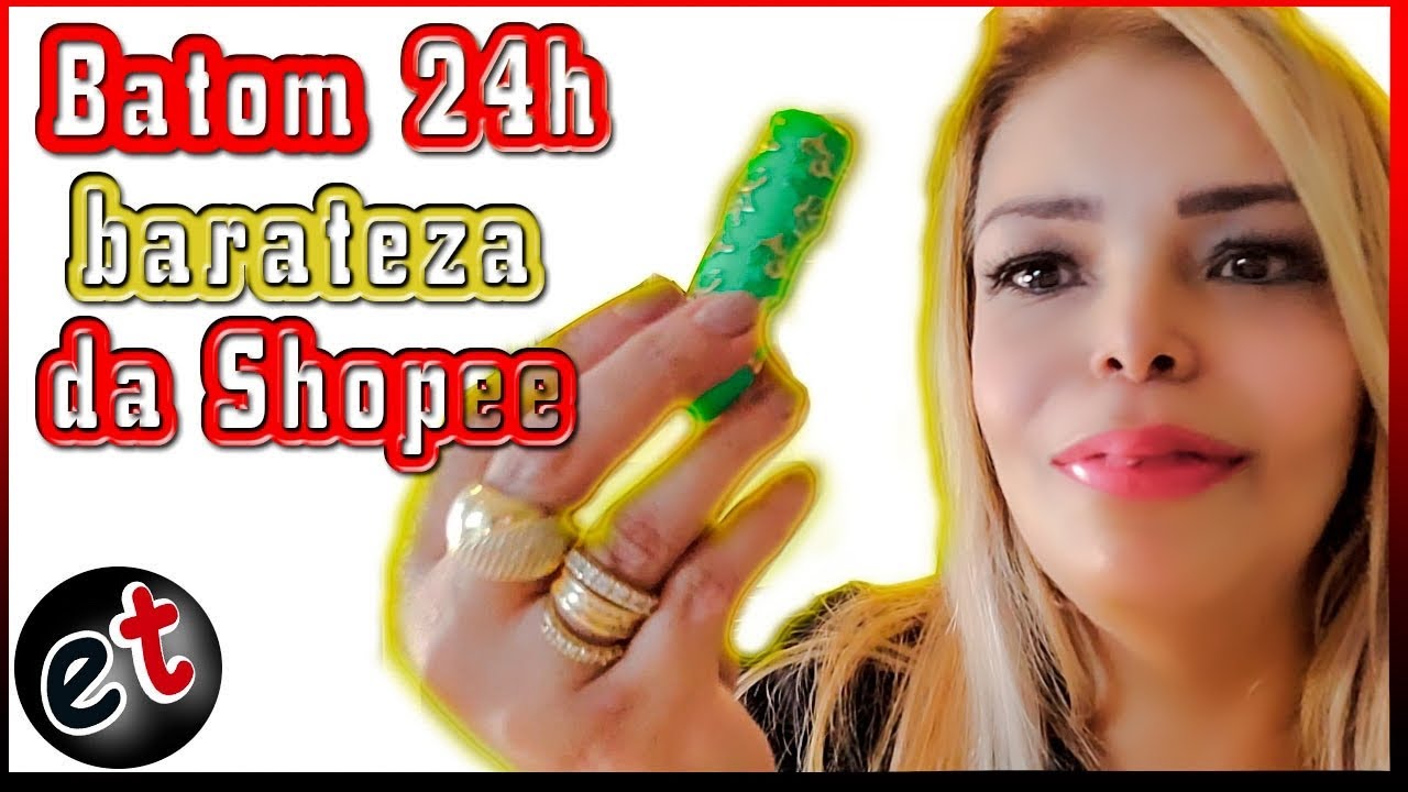 Como usar m&aacute;scara sem estragar a maquiagem com o batom 24 horas baratinho da Shope.