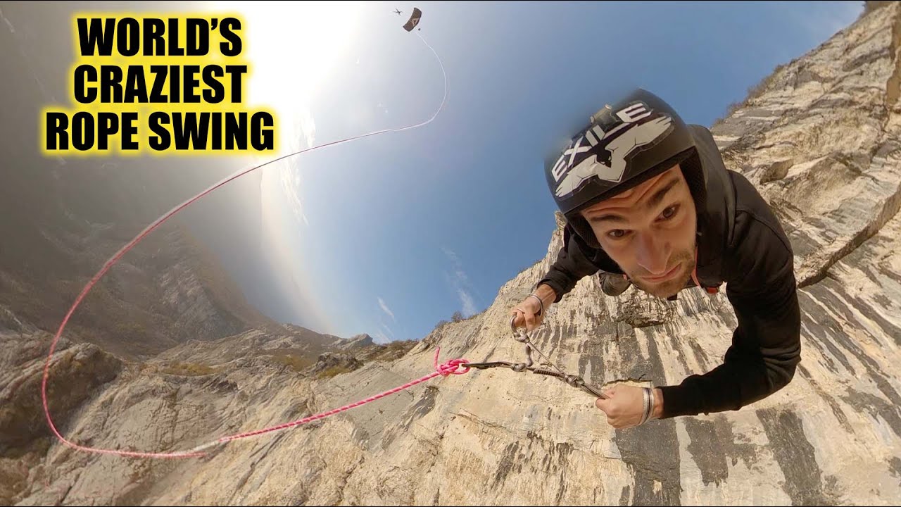 MASSIVE ROPE SWING OFF PARACHUTE!!!  (Europe part 2)