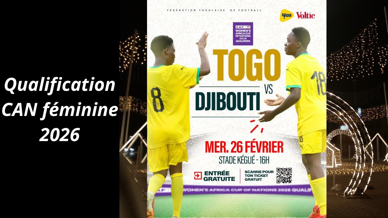 Qualif coupe d'Afrique féminine 2026 : Togo 5 - Djibouti 0 (Match retour)