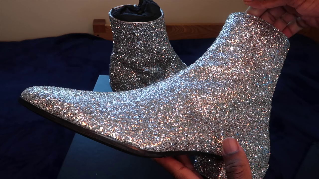 SAINT LAURENT GLITTER BOOTS (REVIEW + ON FEET)