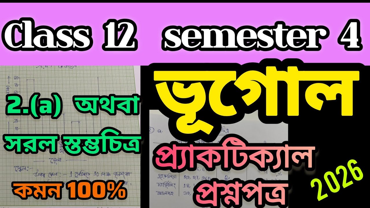 Class 12 SEM 4/Geography Practical answer 2026/Council question /Practical/wbchse/সরল স্তম্ভচিত্র