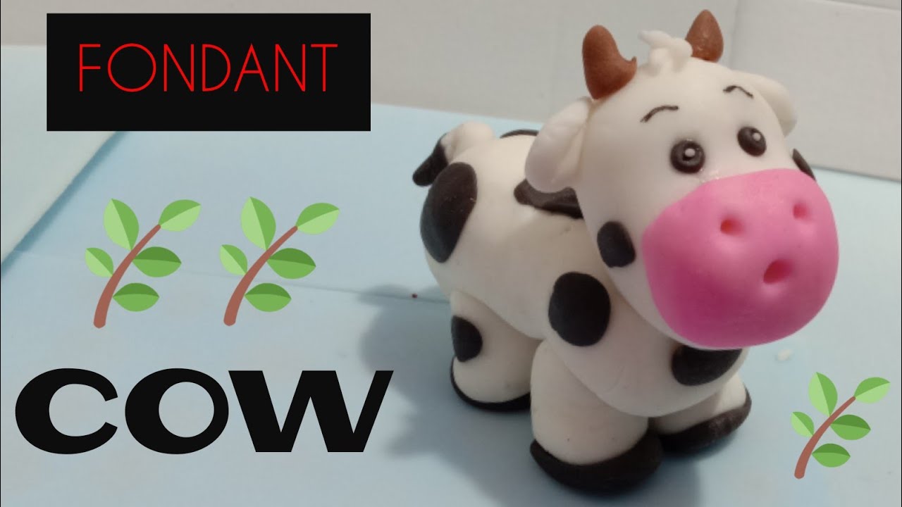Figurin fondan sapi | how to make fondant cow