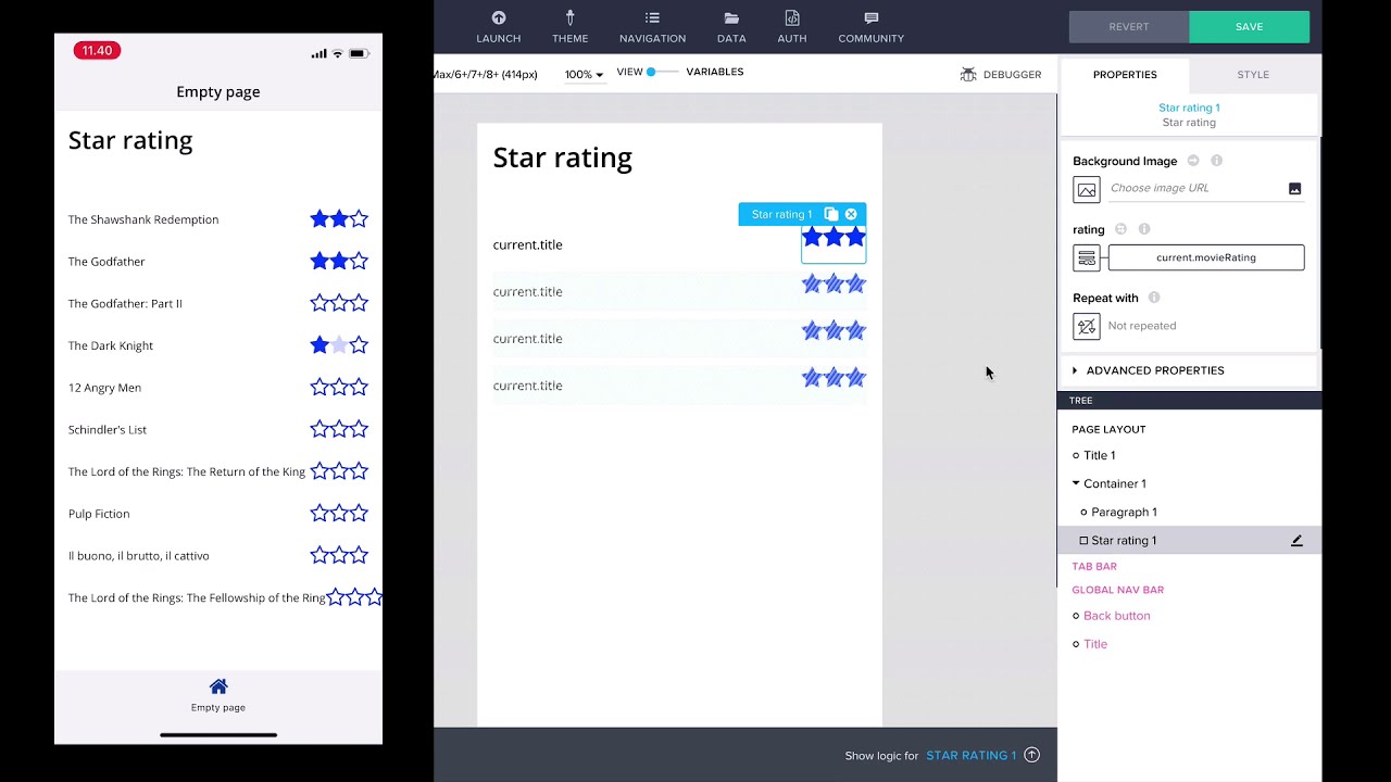 No-code Power-up: Create a Star Rating component /w AppGyver