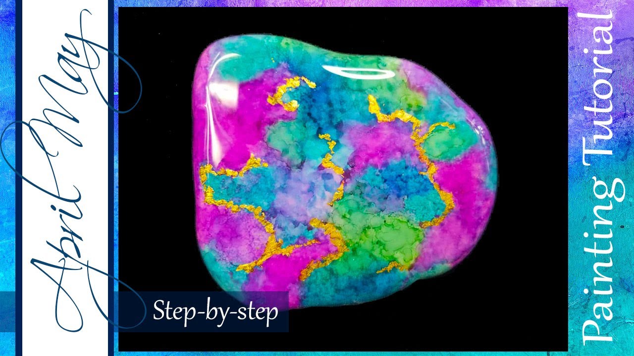 Tutorial #156: How to create an alcohol Ink background | Rock painting tutorial