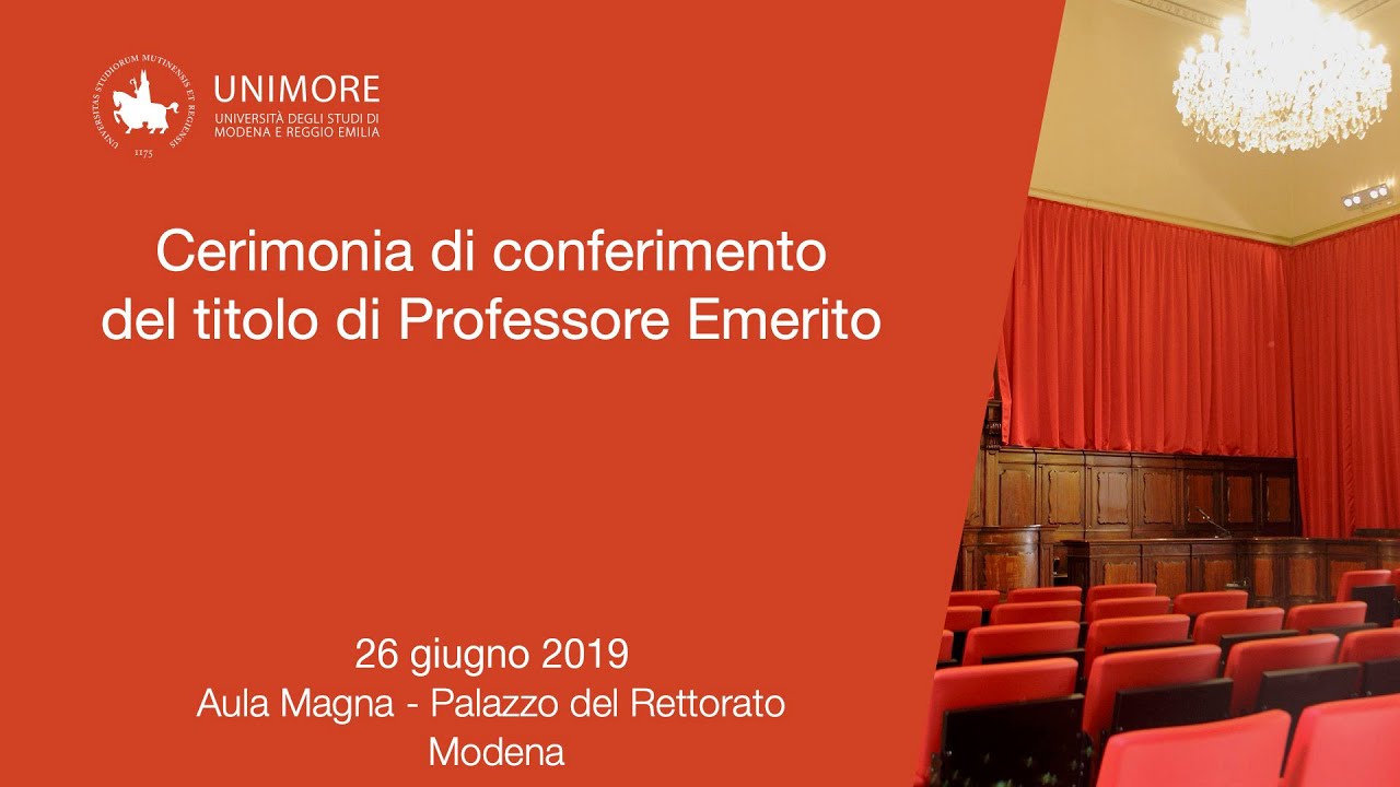 Cerimonia Emeriti Unimore - Gabriella Aggazzotti, Giovanni Sebastiano Barozzi e Carlo Maria Bertoni