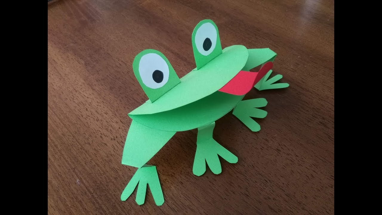 DIY Crafts for Kids - How to Make a Funny Frog out of Paper Sheet + Tutorial !