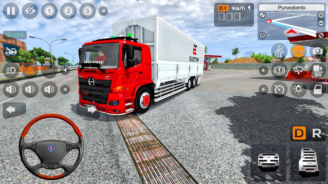 Game Truk Hino Wing Box Ketemu Bocil Ngamen Di Pom Bensin l Mod Bus Simulator Indonesia