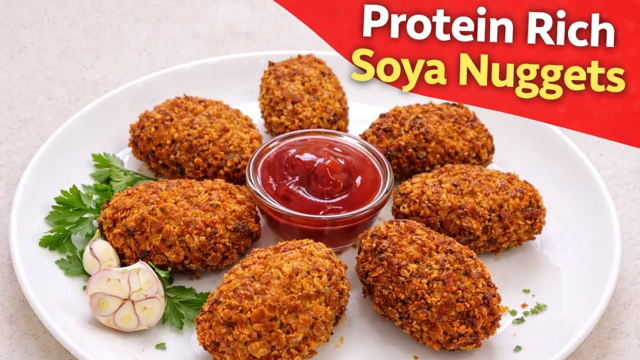 Soyabean Nuggets बनाने का सबसे आसान तरीका | 10 मिनट में टेस्टी क्रिस्पी सोयाबीन नगेट्स रेसिपी 