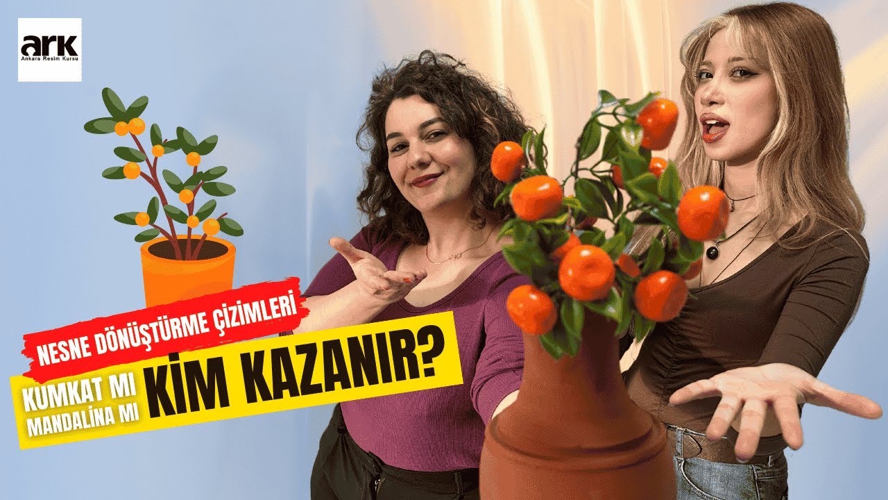 Kim Kazanır? Mandalina mı Kumkat mı? Nesne dönüştürme çizimleri