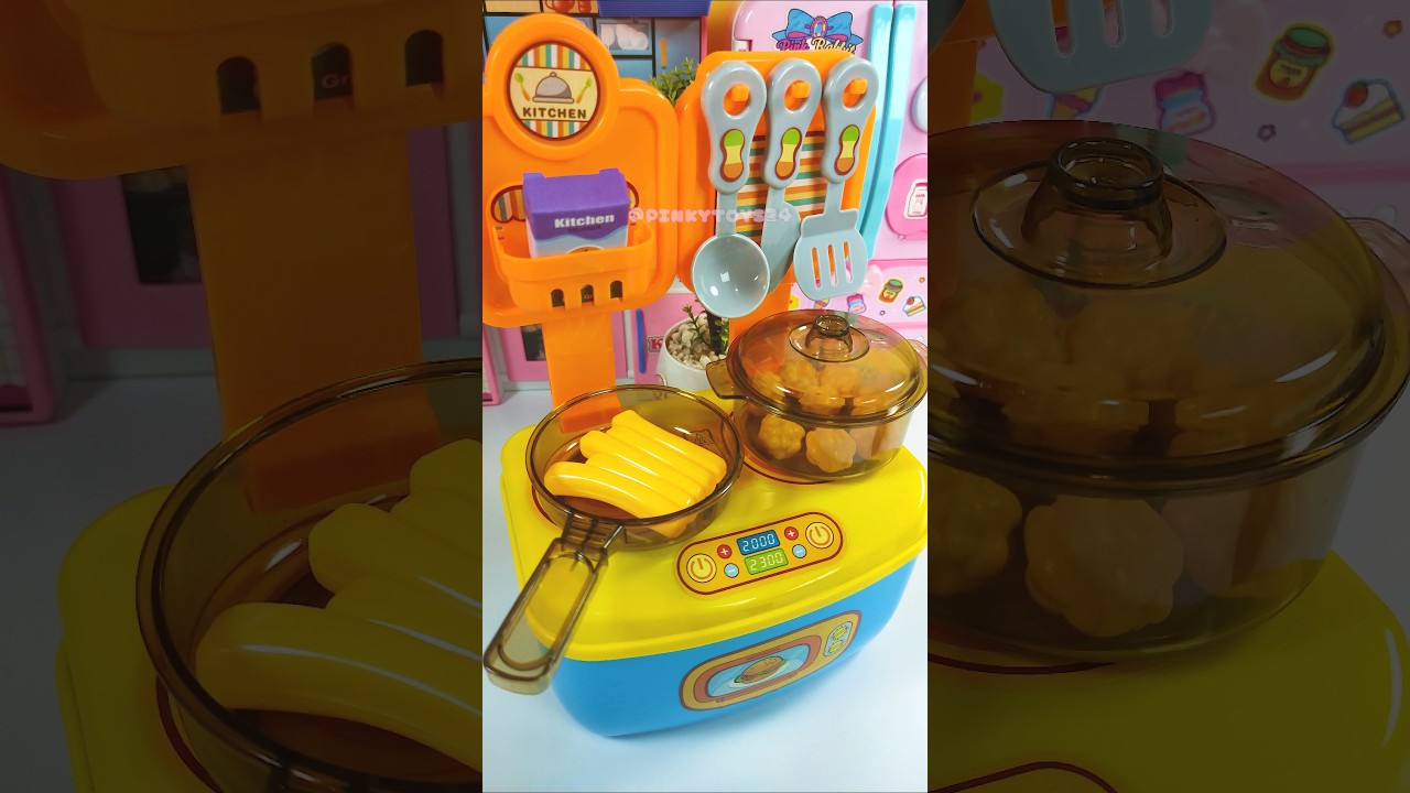 Satisfying Miniature: Mini Yellow Kitchen Set Cooking Set Toys Playset ASMR (No talking)