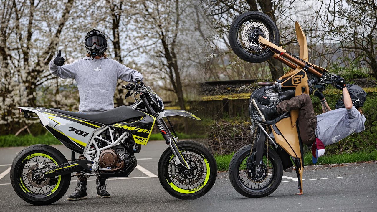 Endlich Heckschleifen 😍 Husqvarna 701 Testride / Wheelies ! Spotday