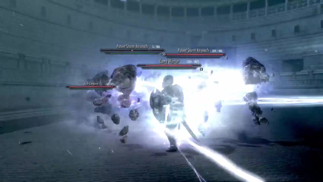 Skyrim Battles - The Ebony Warrior vs. 8 Arch Conjurers