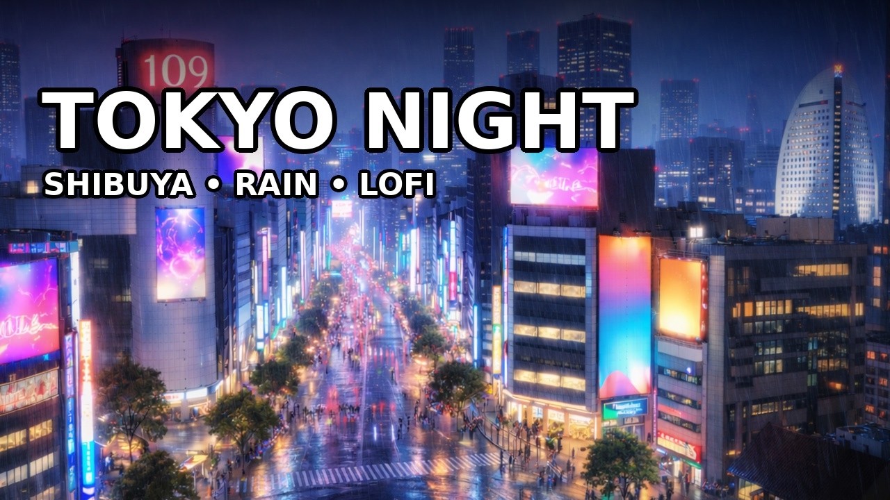 雨の渋谷109とネオンの夜 Lo-FiRainy Shibuya 109 Night – for Deep Focus