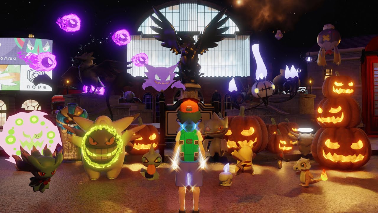 First Person Ash | Halloween party in Wyndon city | Pokemon ► First person view