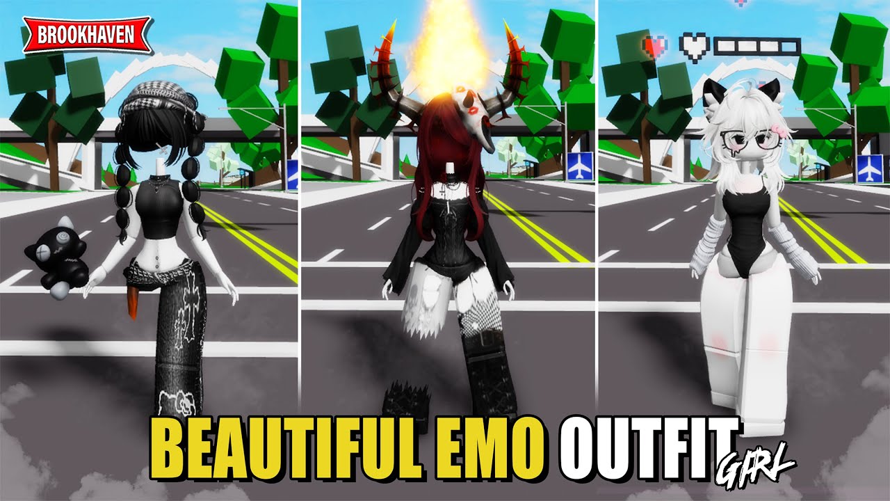 OUTFIT EMO CANTIK Untuk Cewek Di Brookhaven ID/CODES - Roblox Part 2