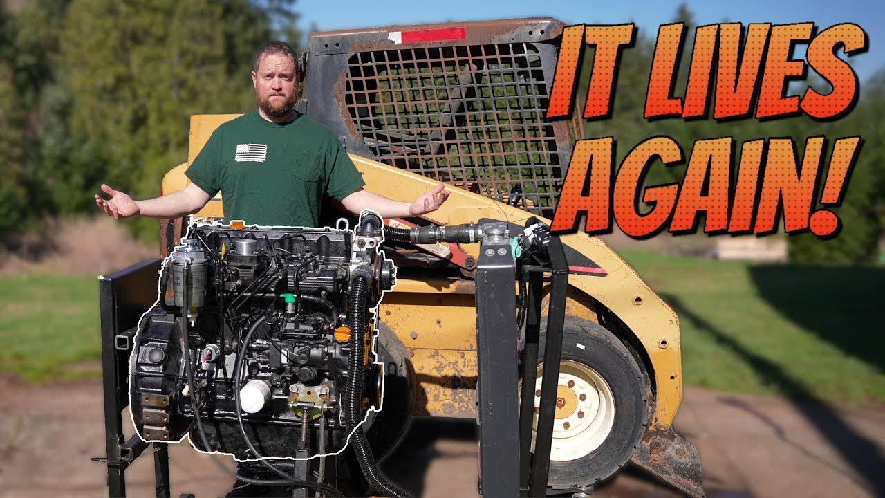 Full rebuild and test run of a Yanmar 4TNE98!  Caterpillar 216 skidsteer engine swap