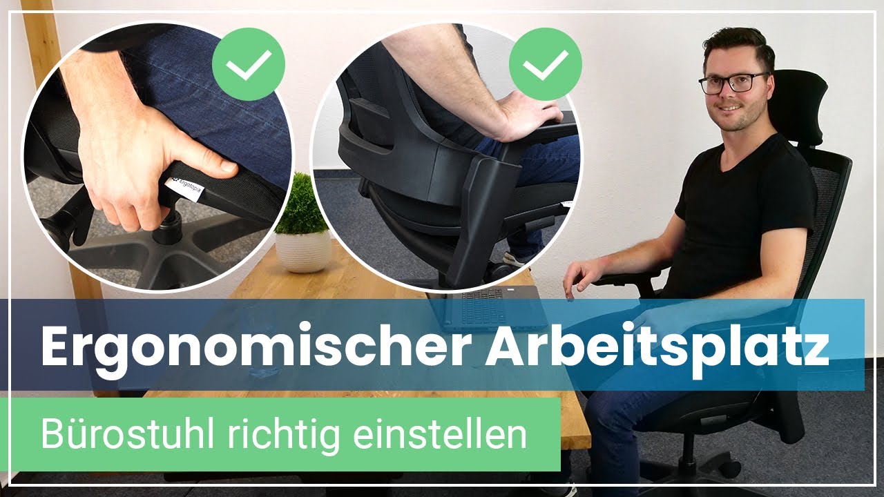 Ergonomie am Arbeitsplatz  ➡️  So stellst Du Deinen Bürostuhl richtig ein | Ergotopia NextBack