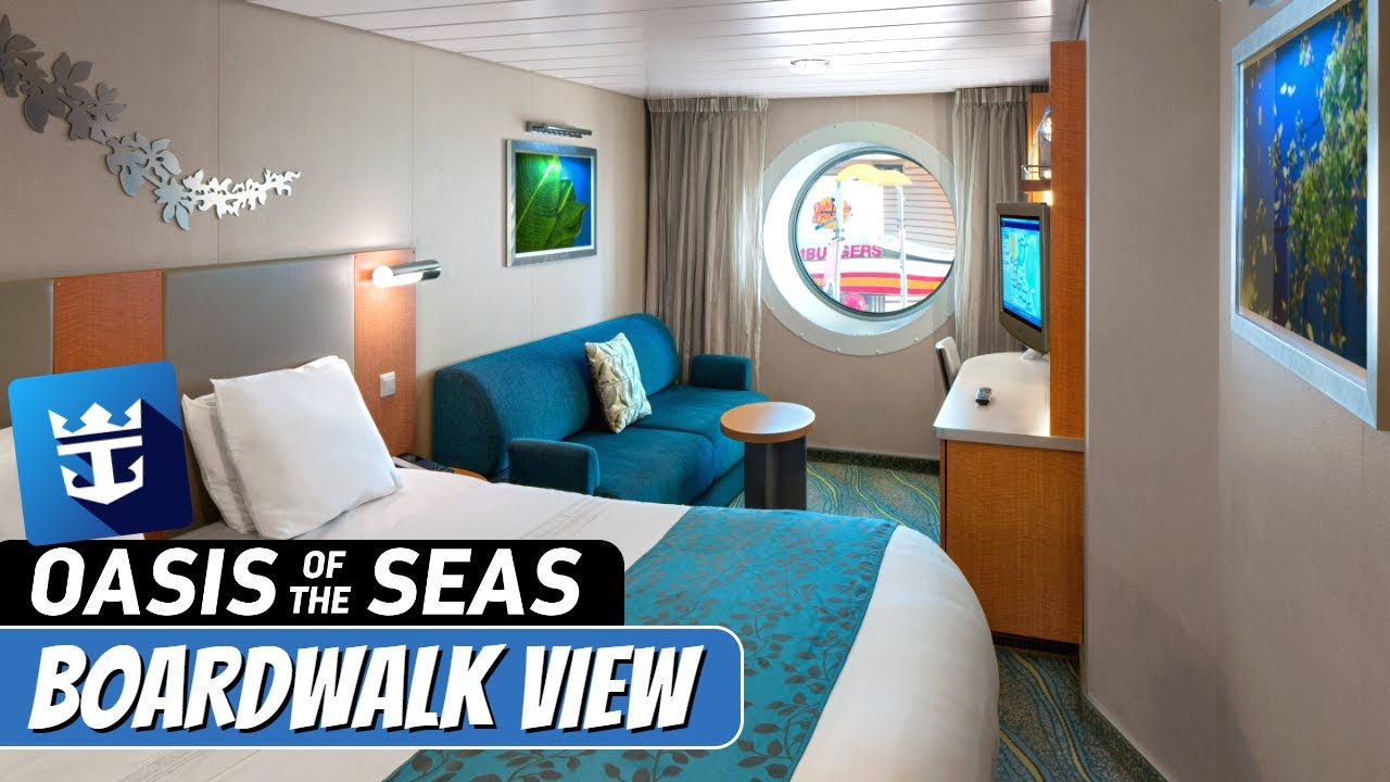 Oasis of the Seas | Boardwalk View Balcony Stateroom Tour & Review 4K | Royal Caribbean Cruise