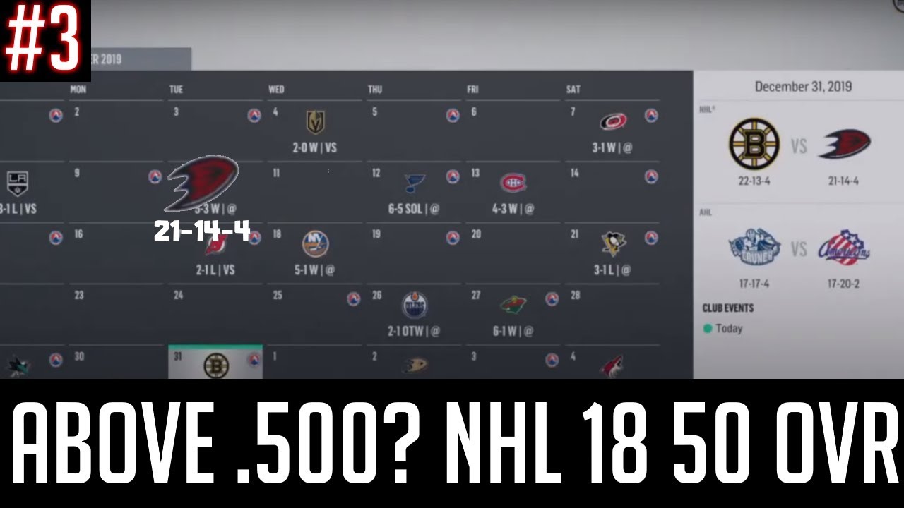 Playoff Push?? NHL 18 50 overall rebuild Franchise Mode