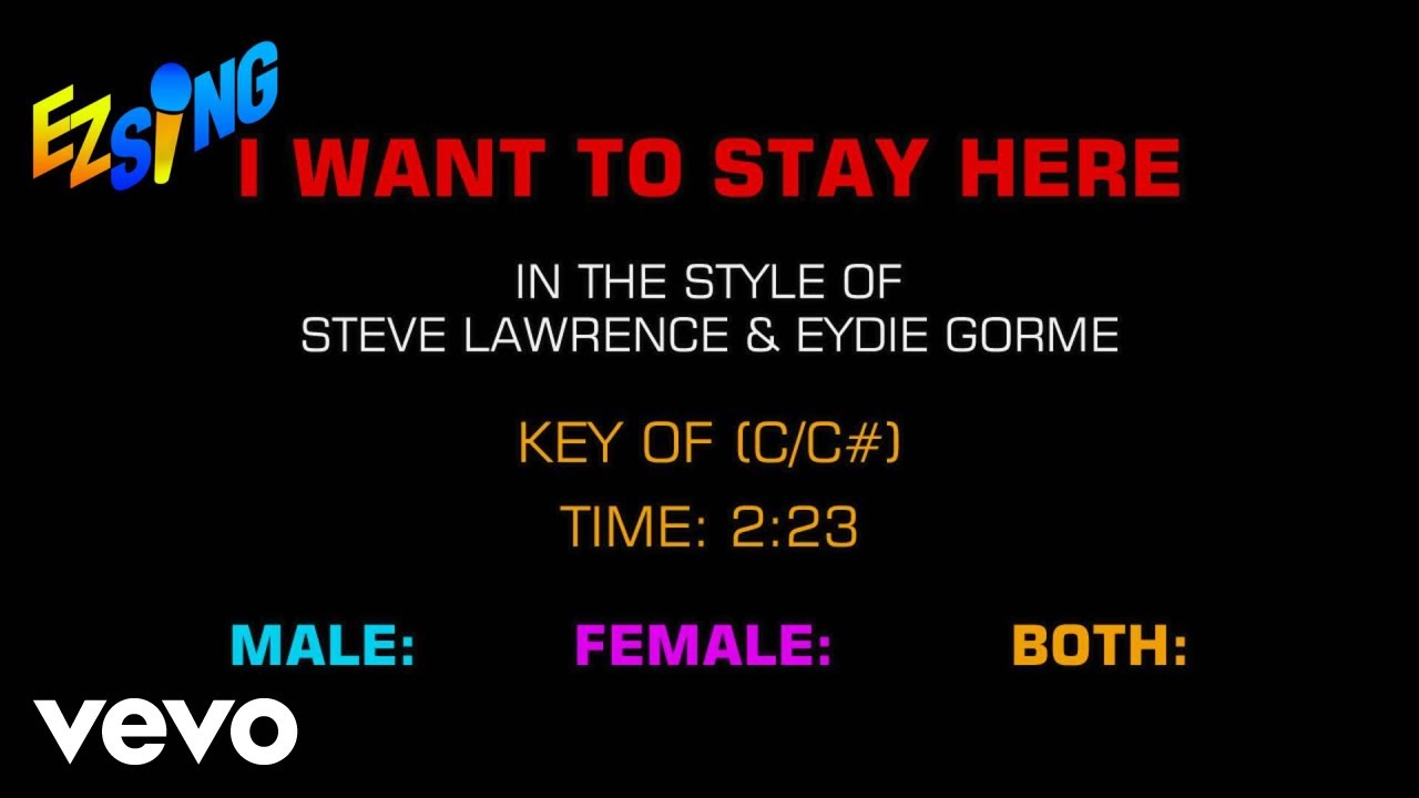Steve Lawrence & Eydie Gorme - I Want To Stay Here (Karaoke)