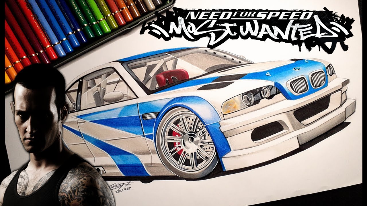 THE MOST WANTED BMW M3 GTR | Drawing Time Lapse #needforspeed #bmw #bmwm3gtr #nfsmostwanted
