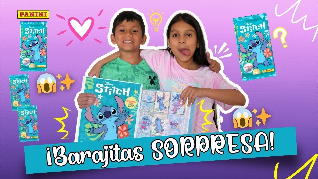 &iexcl;Abrimos barajitas de Lilo & Stitch con mi primo! 🤩 | &Aacute;lbum Panini 2025 🧩✨