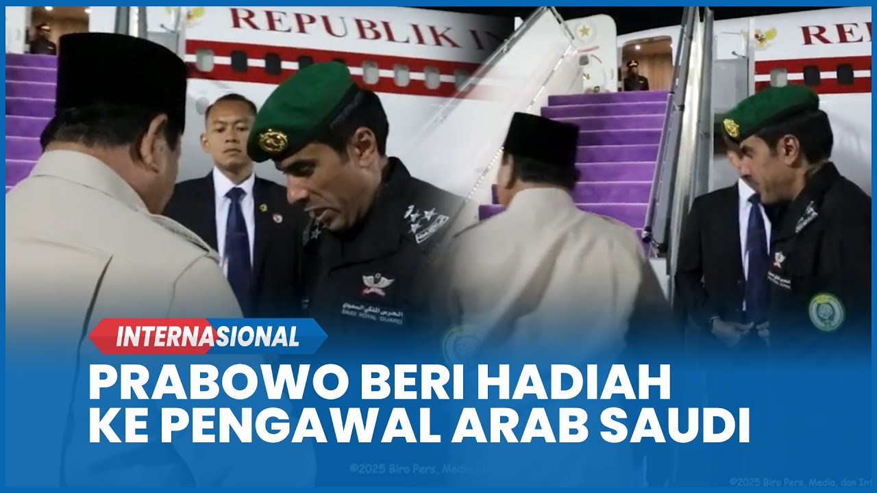 Viral Prabowo Beri Hadiah ke Pengawal Kerajaan Arab Saudi sebelum Terbang ke Brasil, Dibalas Hormat