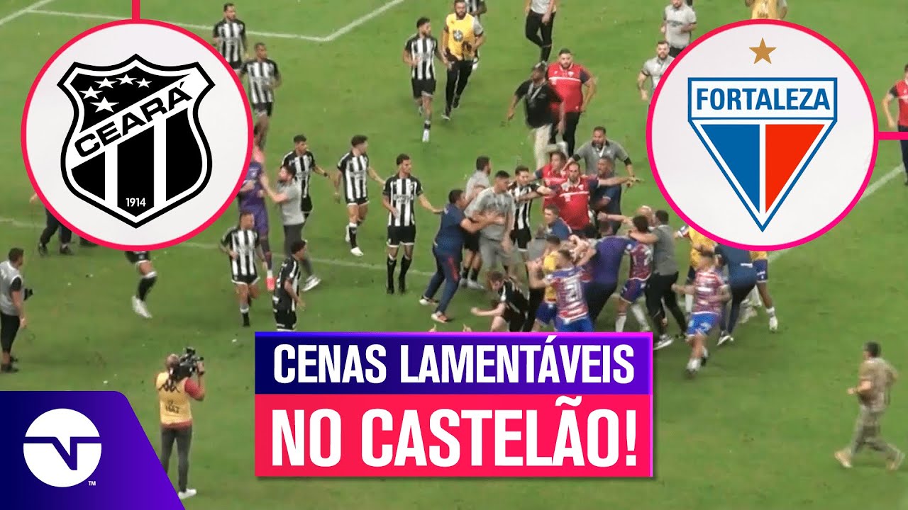 VEJA A BRIGA ENTRE JOGADORES DE CEARÁ E FORTALEZA APÓS O APITO FINAL NO CASTELÃO