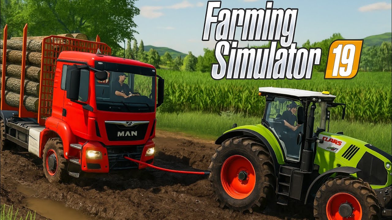 FARMING SIMULATOR 2019 | TOWING, STUCK IN THE MUD | REAL MUD MODE | #fs19 #fs22 #fs25
