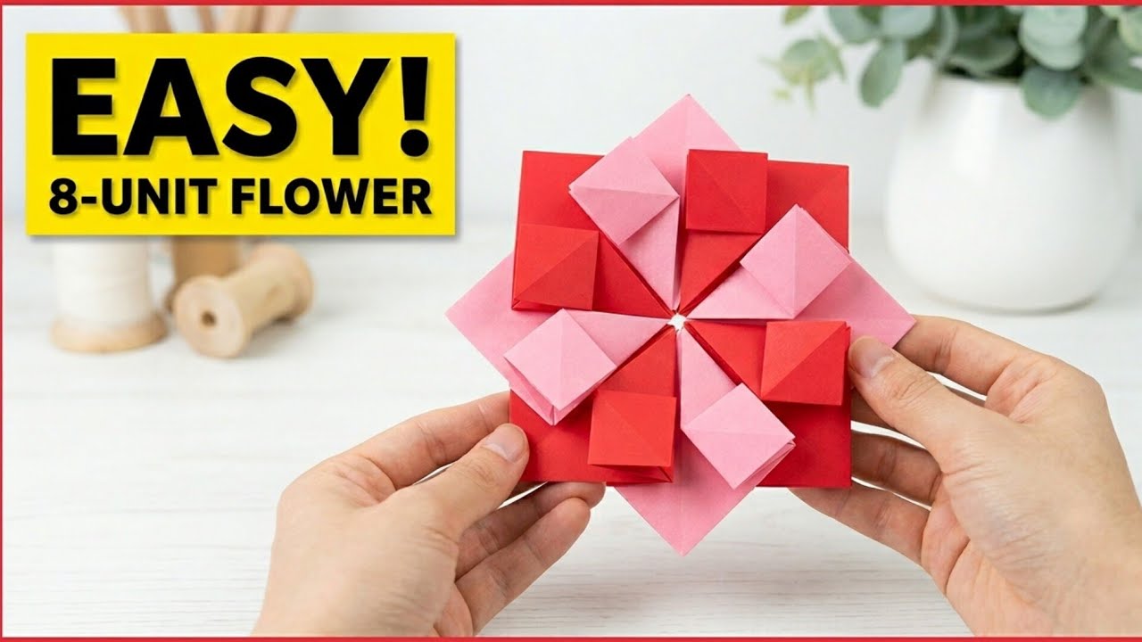 Modular Origami Tea Bag Flower Instructions (8 units)