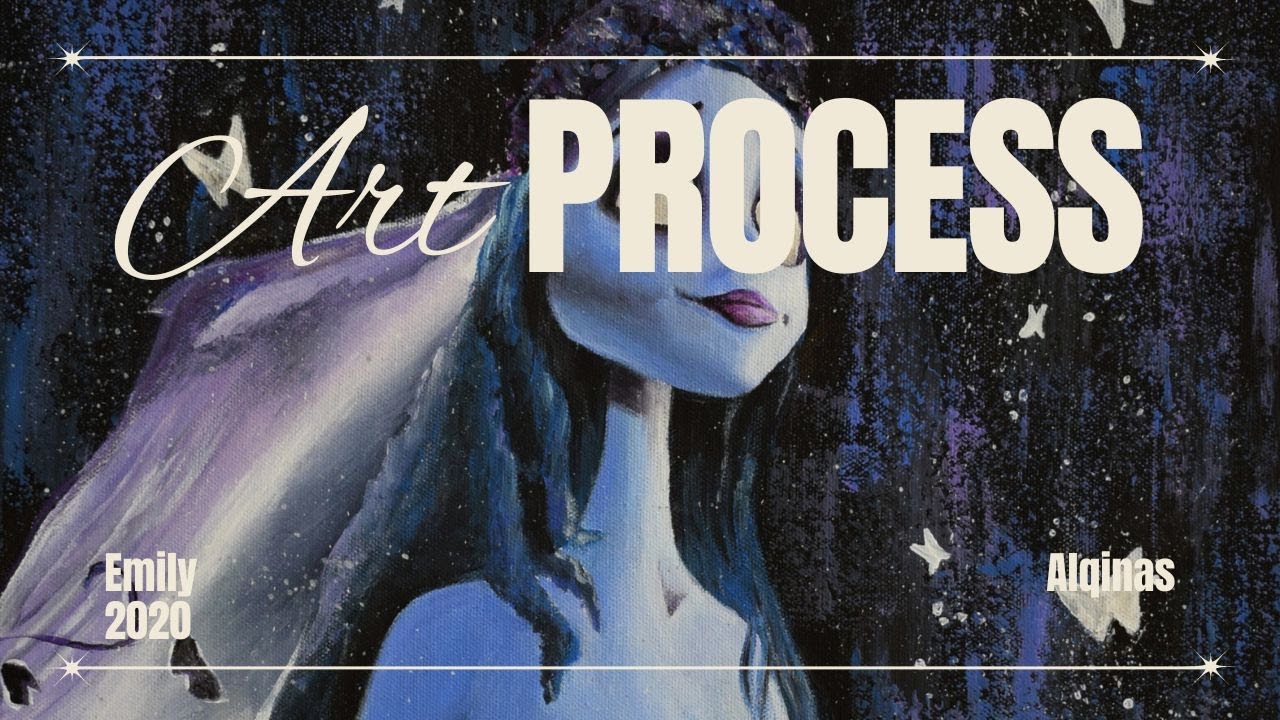 Emily  from Tim Burton's Corpse bride | Process of a Halloween acrylic painting