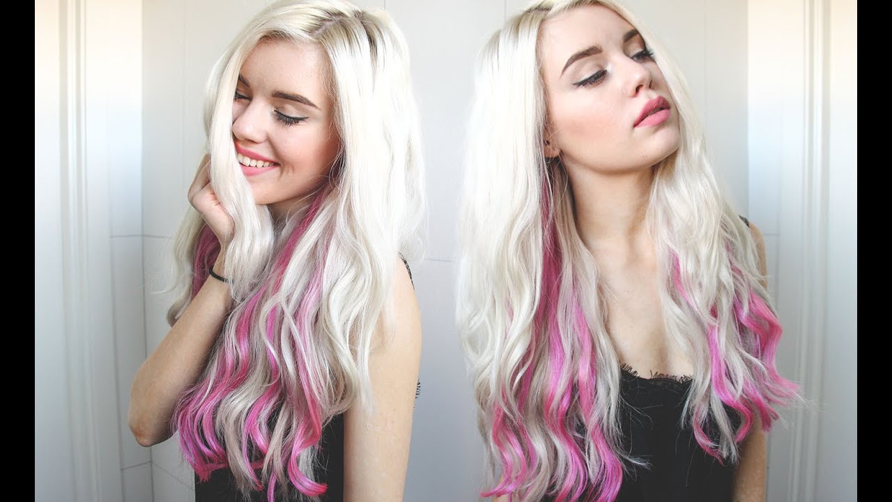 Blonde and Pink hair tutorial & VP Fashion Extensions Review!
