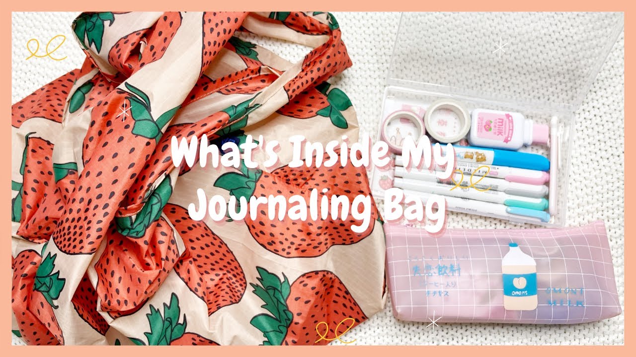 What's Inside my Baggu Strawberry Journaling Bag☁️🍓 | Journaling Tale