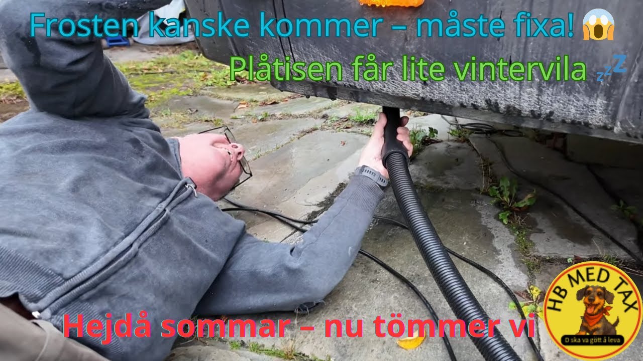 37: Hejdå sommar, hej frost! Dags att tömma husbilen på mat och vatten 🧊
