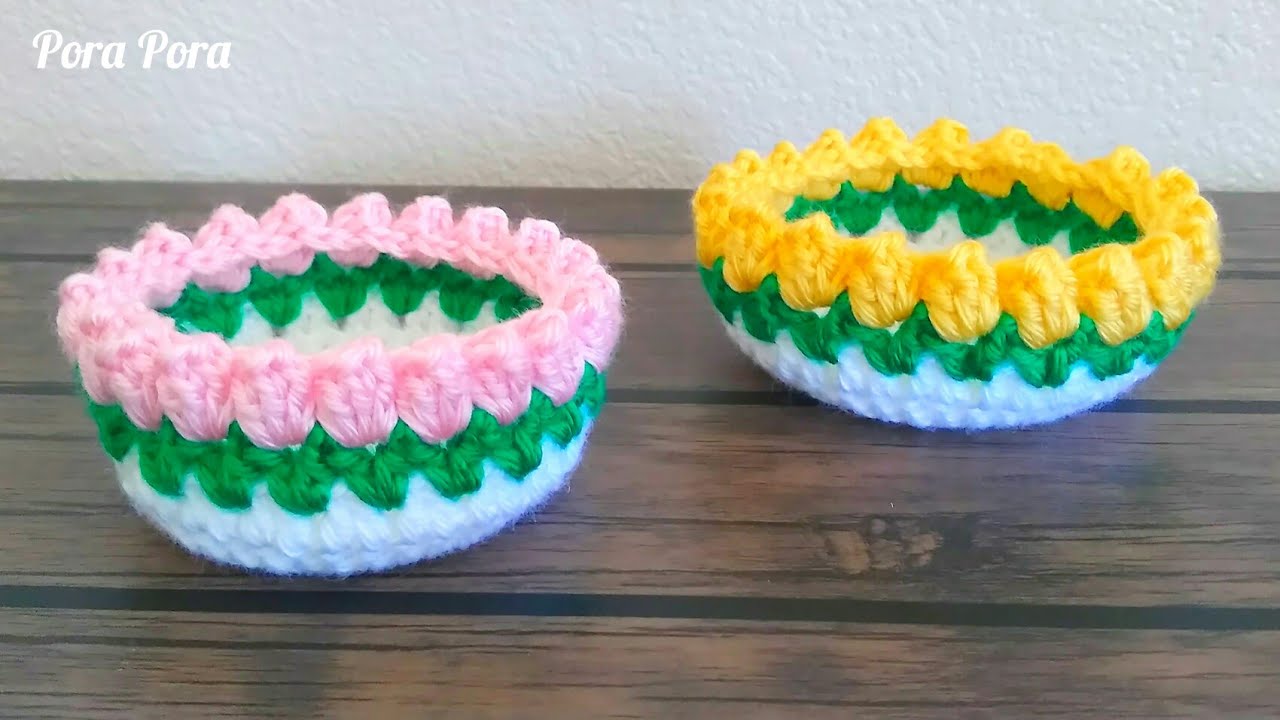 Crochet Tulip Basket I Crochet Flower Basket Tutorial