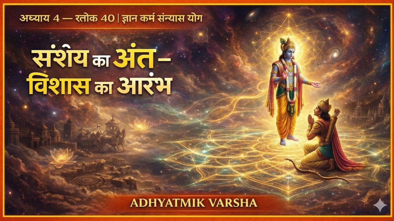 Bhagwad Gita Shloka | 4. 40 | संशय का अंत – विश्वास का आरंभ | श्रीकृष्ण अर्जुन संवाद | AV202