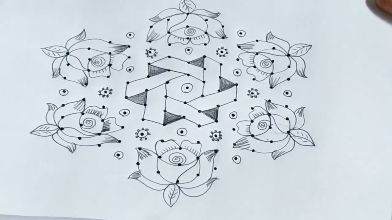 7 days 7 kolam🌺one week kolam🌺Beautiful kolam with dots🌺@jagasrangoli#subscribe#trending#viral#kolam