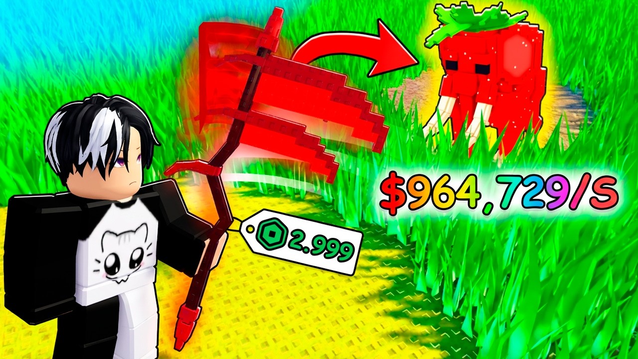 GASTEI 2.999 ROBUX NA FOICE E PEGUEI BRAINROTS INCRÍVEIS NO CORTE A GRAMA PARA BRAINROTS