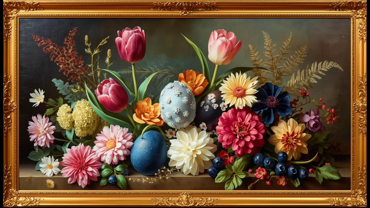 Vintage Graceful Spring Mood Wallpaper Background | Ultra HD 4K | Framed Original Digital Art