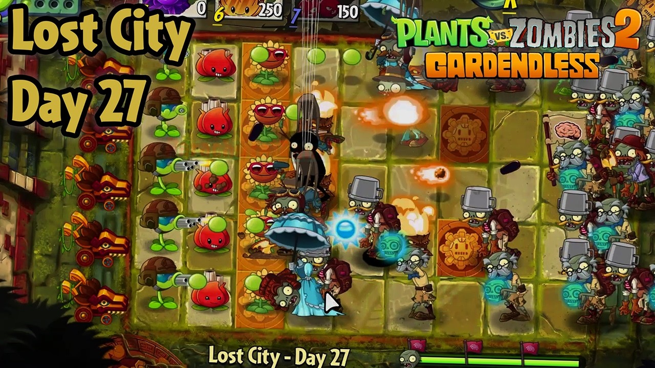 Lost City - Day 27 [PC] (Hardest difficulty) | Plants vs Zombies 2 Gardendless